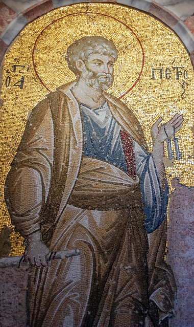 Istanbul (Byzantium, Constantinople) Church of the Holy Saviour in Chora 4th cent & 1077-81 Byzantine Exonarthex Apostle Peter Mosaic