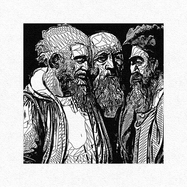 Three Philosophers discussing the Meaning of Life