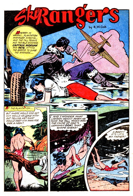 Fight Comics #86 / Sky Rangers // splash panel