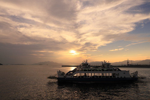 sunset hiroshima japan 広島 ship setouchi 瀬戸内