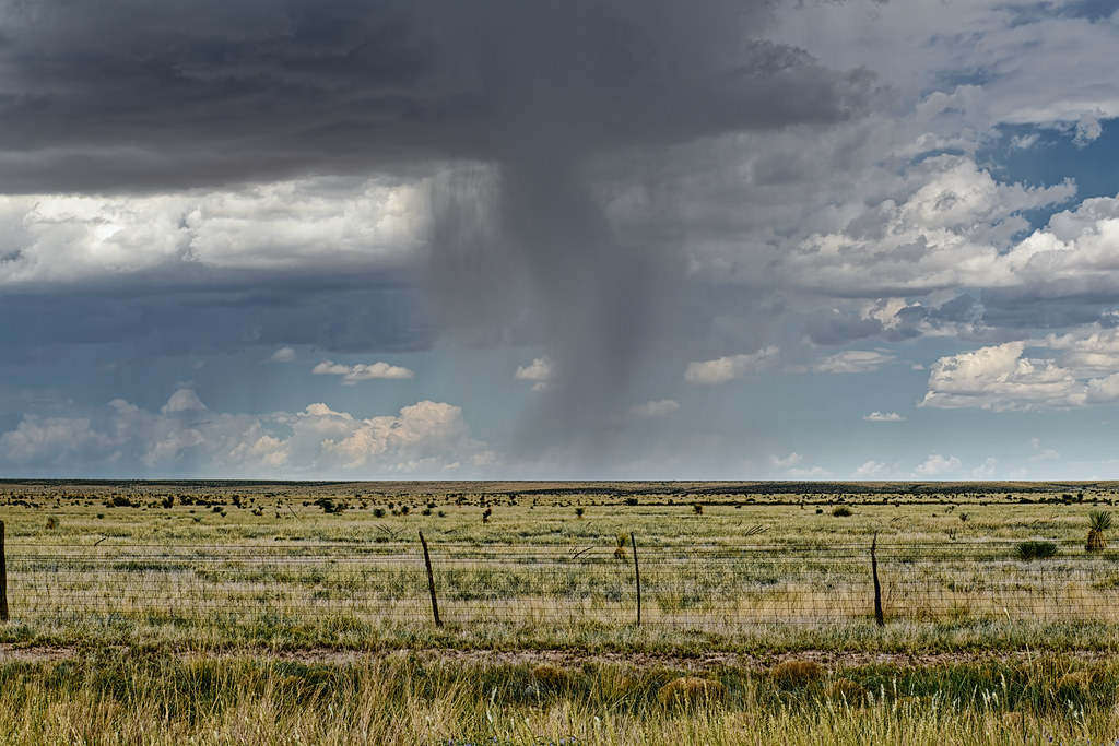 Storm Clouds and Rain Over New Mexico
