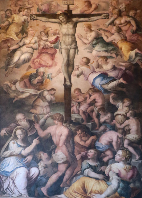 Giorgio Vasari (Arezzo, 30 luglio 1511 – Firenze, 27 giugno 1574) - Crocefissione con le virtù secondo Sant'Anselmo, (1567) - Santa Maria Novella, Firenze