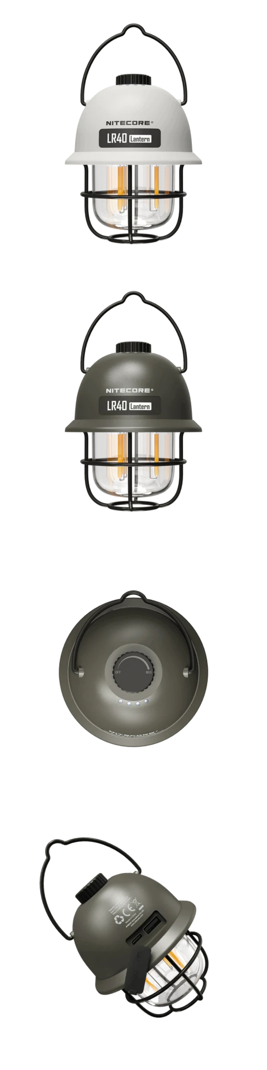 【錸特光電】NITECORE LR40 復古氣氛露營燈 360度照明 100流明 白光 紅光 USB-C充電 LED營地燈 氣氛燈