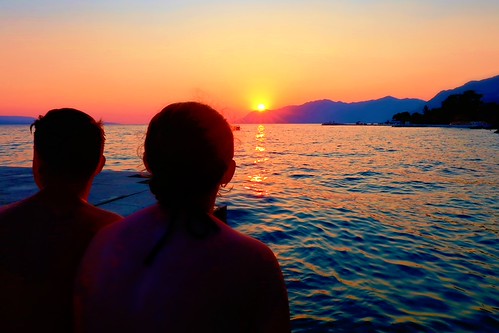 A lovely evening... by Zdeněk Hercík, Baško Polje, Croatia                               croatia sunset sky sun sea shadows people mountai