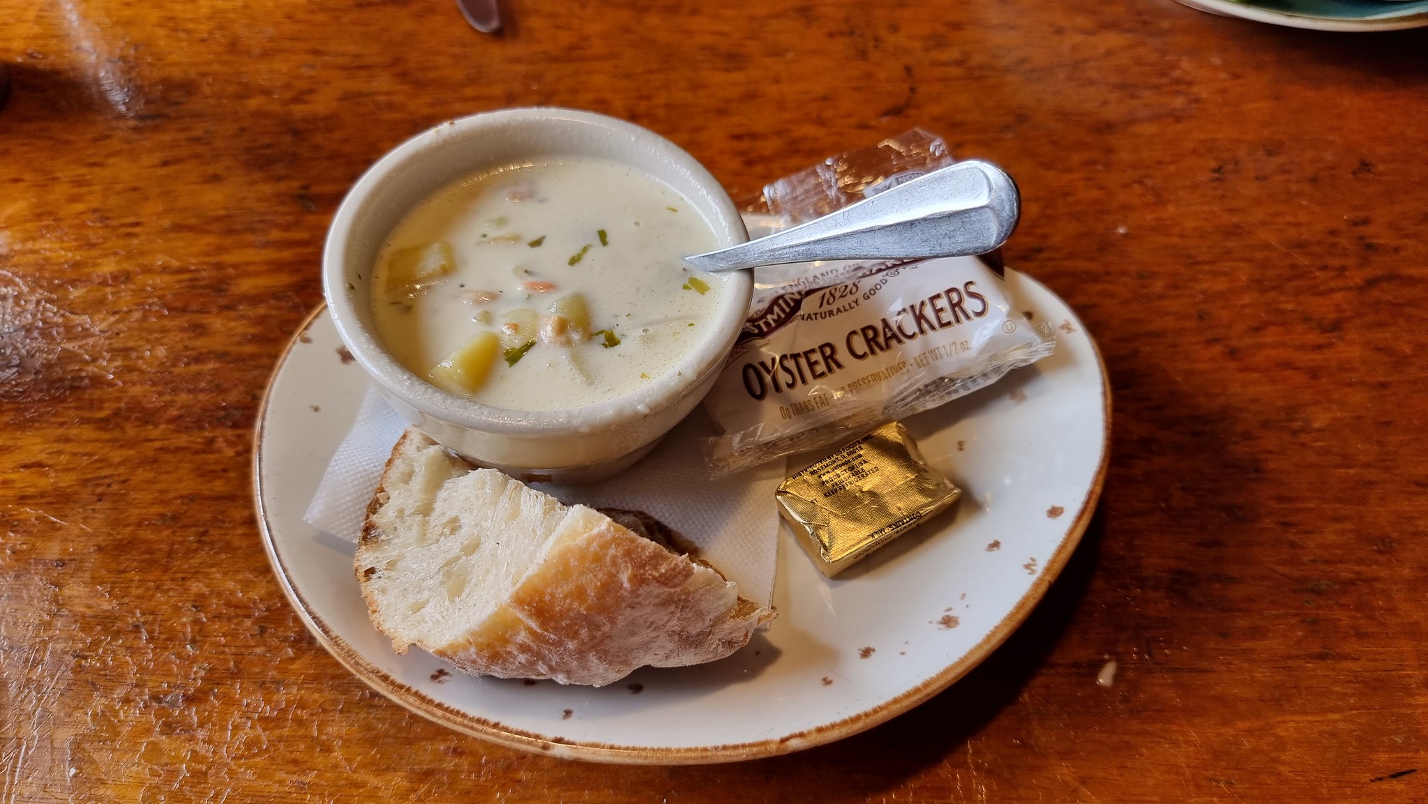 Clam chowder enjoyed at the Drift Inn in Yachats