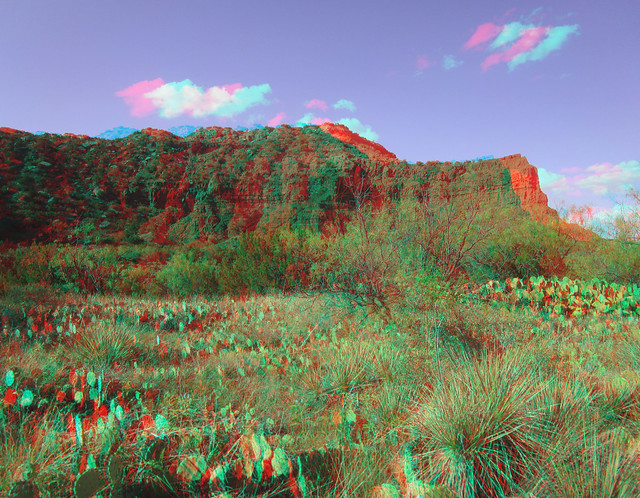 3D CAPROCK CANYON STATE PARK TEXAS -10 RED CYANANAGLYPH