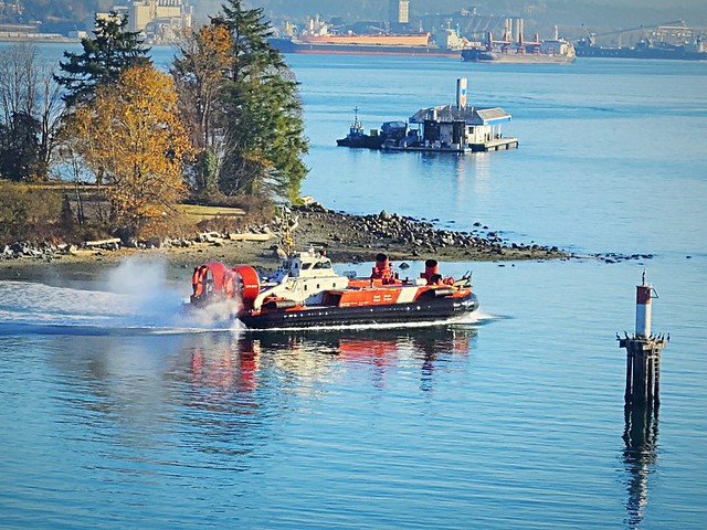 A Canadian Coast Guard hovercraft