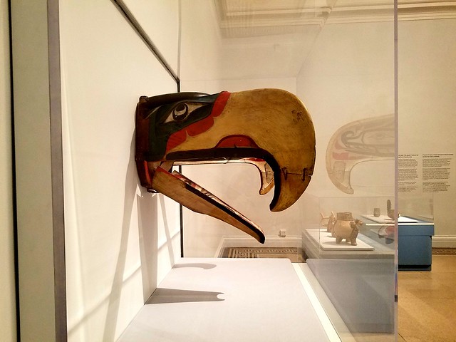 NamgisKwakwaka'waka (artist), Thunderbird Transformation Mask, 19th century, Vancouver Island,cedar pigment leather nails metal plate