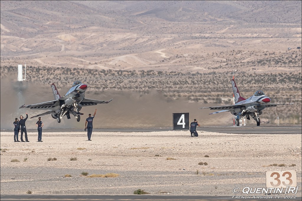 USAF Thunderbirds F-16 Fighting Falcon United States Air Force Aviation Nation 2022 75th Anniversary Nellis AFB Airshow Las Vegas Meeting Aerien 2022