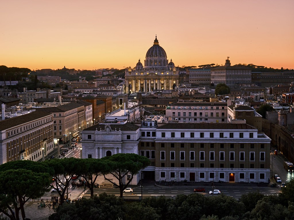 St. Peter’s after sunset.