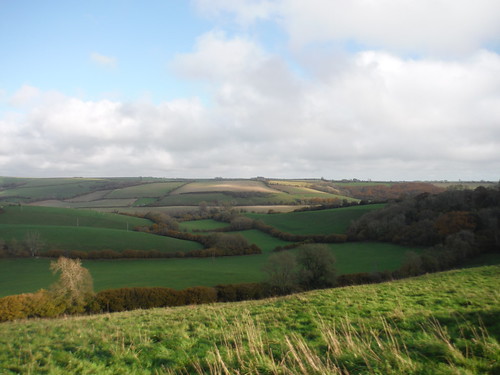 View across the Sydling Valley, from Break Heart Hill SWC Walk 402 - Maiden Newton Circular or to Dorchester (via Cerne Abbas)