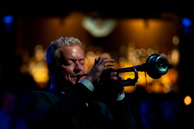 Trumpeter Chris Botti, leading his ensemble at The Dakota.