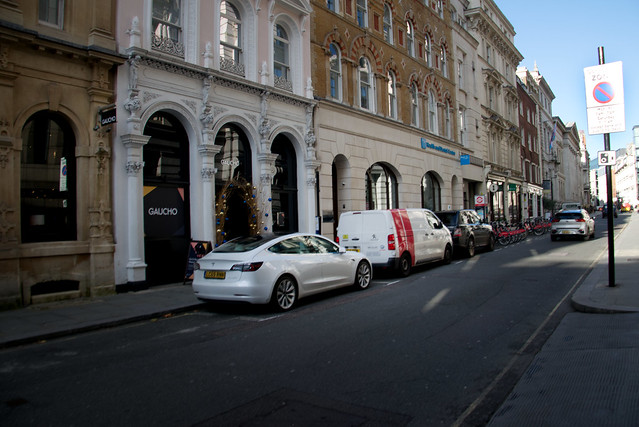 DSC_9895 Chancery Lane situated in the ward of Farringdon Without in the City of London 2019 White Tesla Model 3 Long Range AWD Electric Car LC69RNN