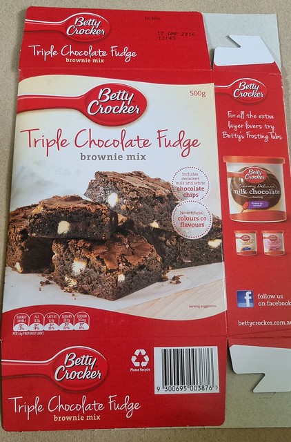 Betty Crocker triple chocolate fudge brownie box mix