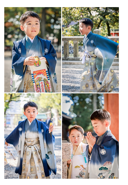 川原神社で七五三　名古屋市　５歳の男の子