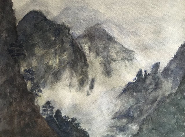 Mountains in aquarelle