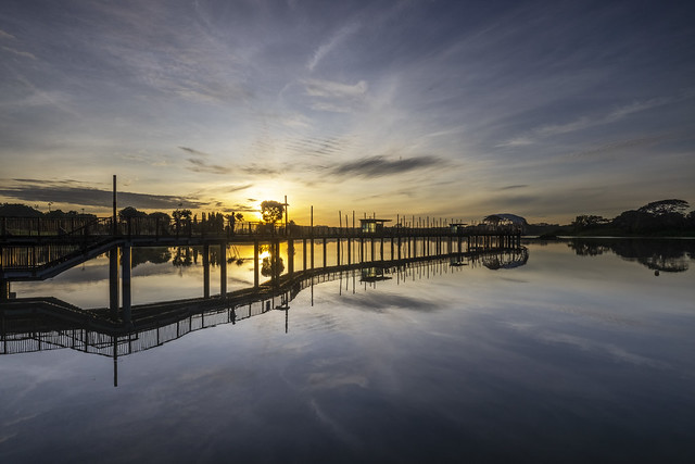 Sunrise and Reflections at Lower Seletar Reservoir