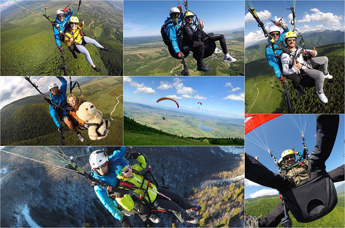 Paragliding Romania tandem flying collage