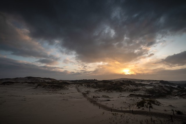 Sunset over baltic dunes