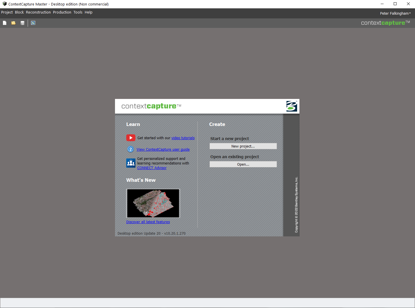 Working with Bentley ContextCapture Center CONNECT Edition 10.20.1.5562