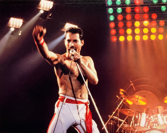 Freddie Mercury (1984), front man for the rock band “Queen” and one of the best lead singers of all time.