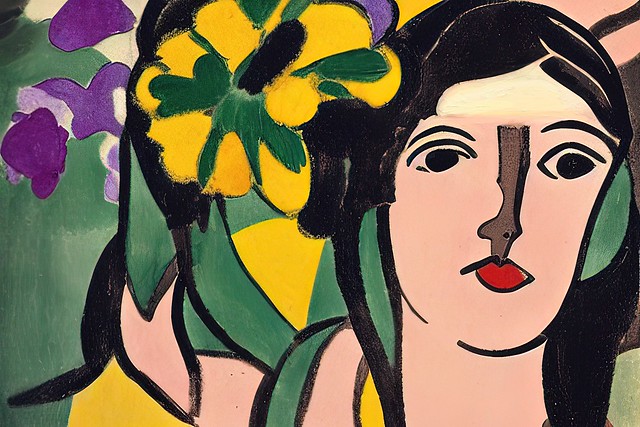 Woman with Flower in Her Hair