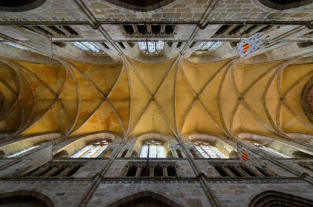 Tréguier (Côtes-d'Armor) - Cathédrale Saint-Tugdual - Voûtes de la nef