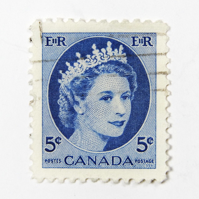 World Stamps - Canada 1954 Queen Elizabeth II 5c