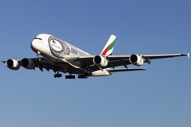 A6-EOD Return to the Future Emirates Airline Special Livery A380 London Heathrow