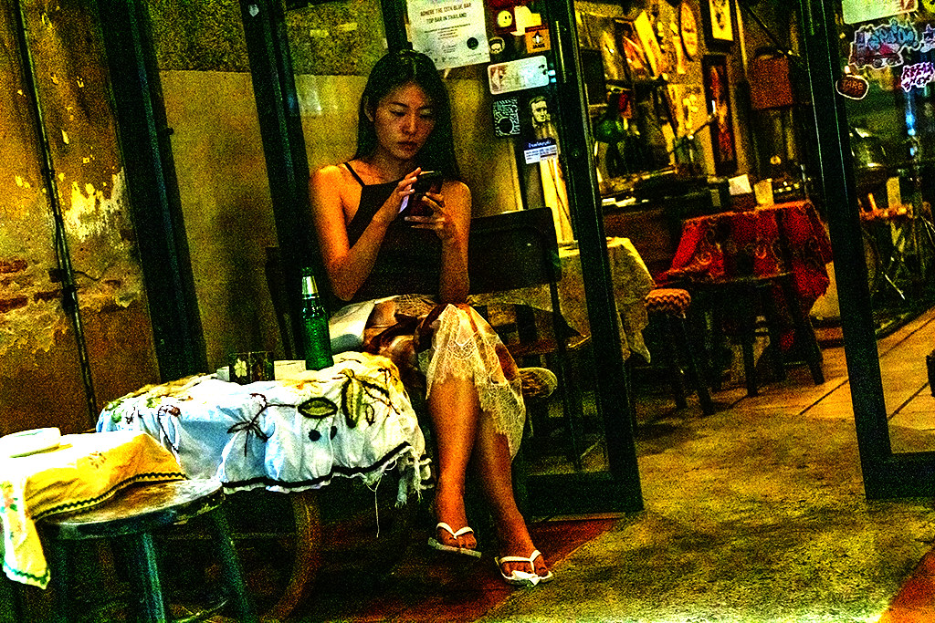 Young woman at Adhere the 13th Blues Bar on 11-26-22--Bangkok copy