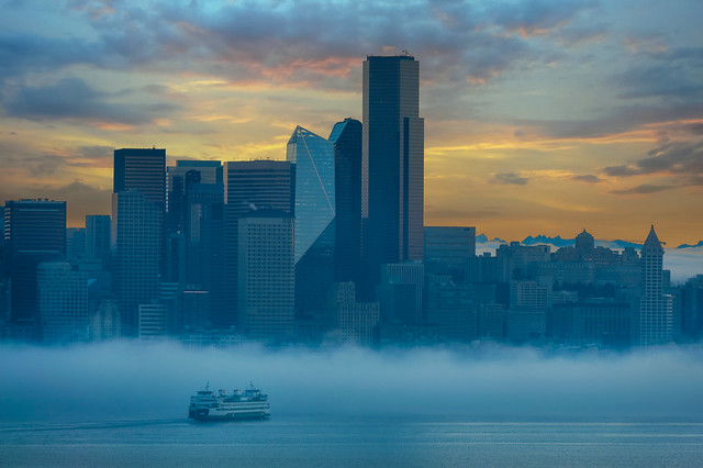 Foggy Morning in Seattle, Washington