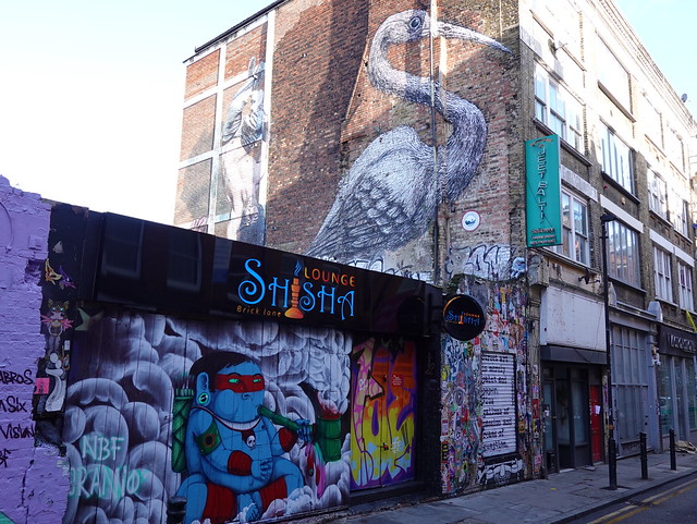 Street art on Hanbury Street in London (artist: Cranio Artes)
