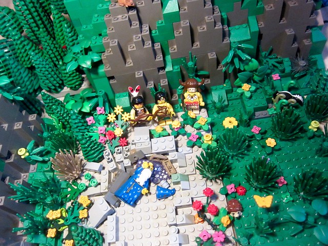 Classic Castle: (Indian) Native Americans find a crashed UFO on the plains of America what is this strange thing lying in a crater (AFOL MOC vignette with BURP nature hobby LEGO photo scenes from an unknown territory)