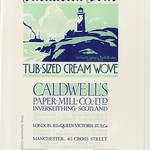 Tue, 2022-11-22 19:50 - An advert in the September 1934 issue of The British Printer for Caldwell's 'Inchkeith Bond' tub-sized cream wove papers. Inchkeith refers to the small island that sits int he Firth of Forth, close to the Fife shore, and that still houses a lighthouse as shown. It is also in view of the Forth Rail Bridge and, in the days of the Royal Navy base at Rosyth, would have regularly been passes by ships of the Fleet.

Caldwell's built their mills at Inverkeithing in 1914 and by the date of this advert had been partly owned by the larger Inveresk Paper Company having been forced to re-finance in 1928. The mills closed, under foreign ownership in 2003 and the miils remained, derelict, as a local landmark until demolished some years later