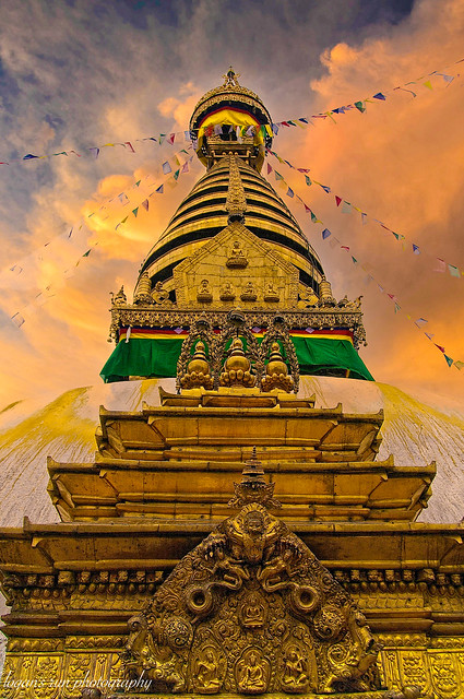 Golden Hour on a Stupa. Thimpu Bhutan