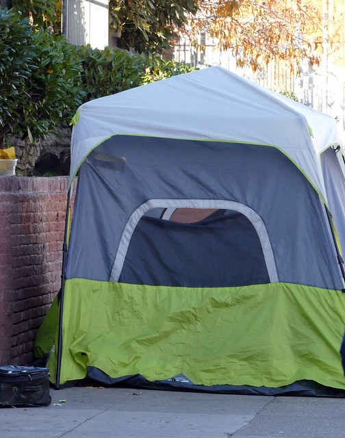wertheimer walkies; homeless tent on mission street