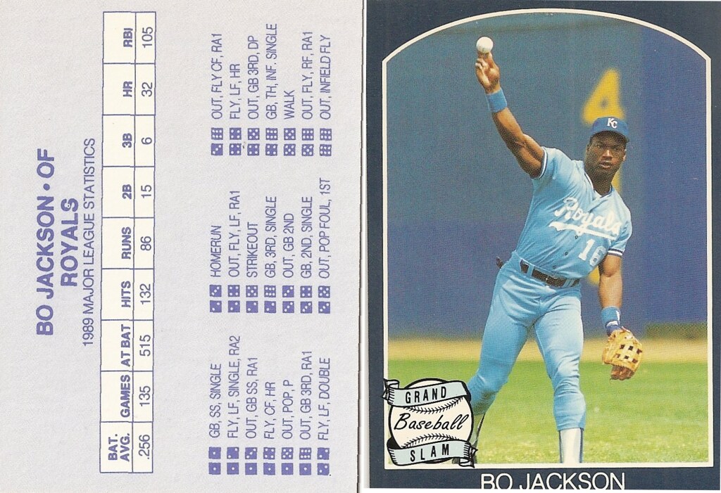 1990 Grand Slam Dice Game - Jackson, Bo (dark blue - blue jersey - throwing)