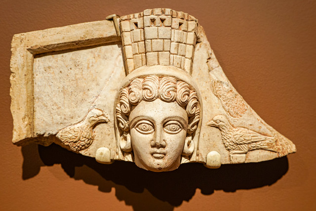 Relief of Atargatis with Mural Crown and Doves