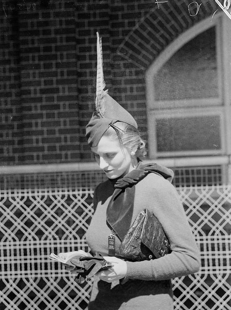 Woman in hat, Sydney Cup, Randwick Racecourse, March 1937