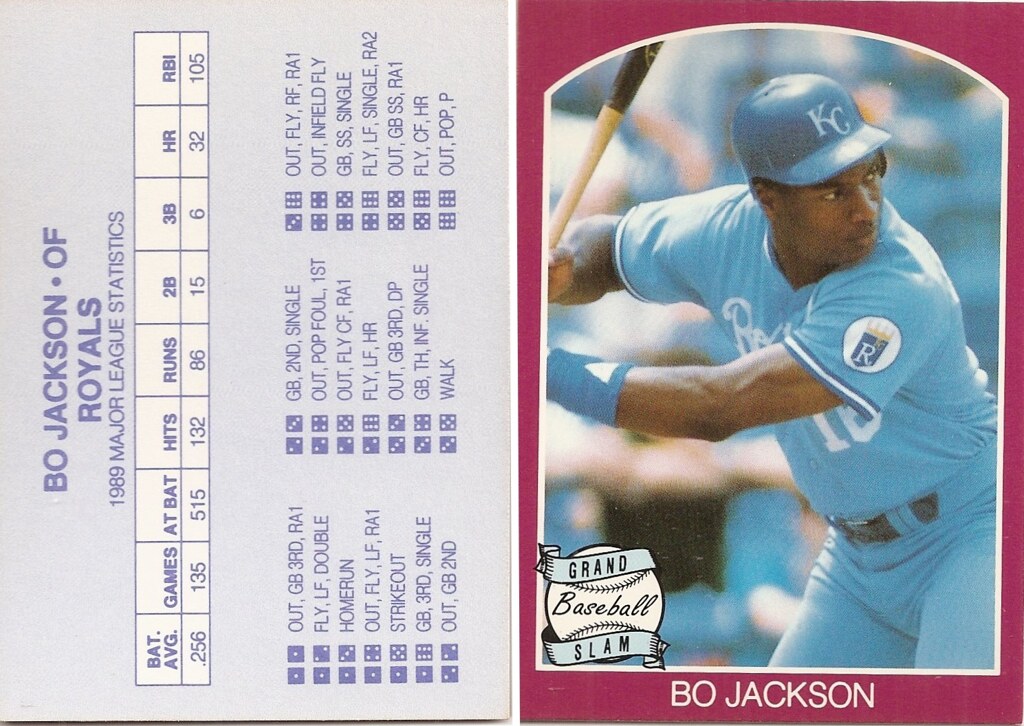 1990 Grand Slam Dice Game - Jackson, Bo (maroon - blue jersey)