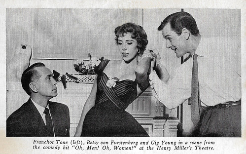 Franchot Tone, Betsy von Fürstenberg and Gig Young in Oh, men! Oh, women!