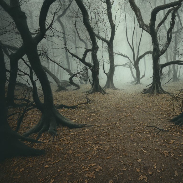 'a spooky forest' Stable Diffusion v2