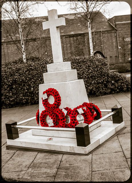 Sacriston war memorial and miners remembrance garden.