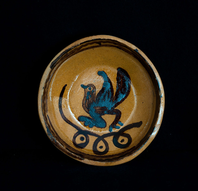 Esteban Valdez Bird Bowl Mexico Guanajuato Pottery