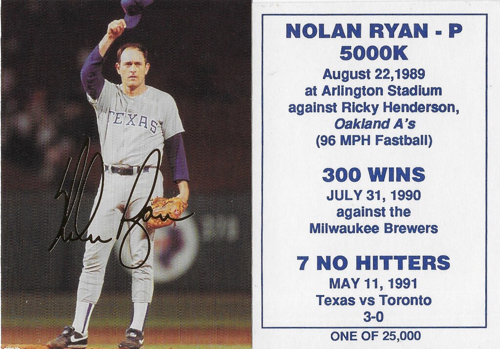 1990-94 Broder Singles - Hat Tip - 1 of 25,000 - Ryan, Nolan