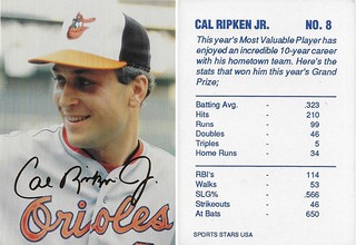 1990-94 Broder Singles - Sports Stars USA Gold Signature - Ripken Jr, Cal
