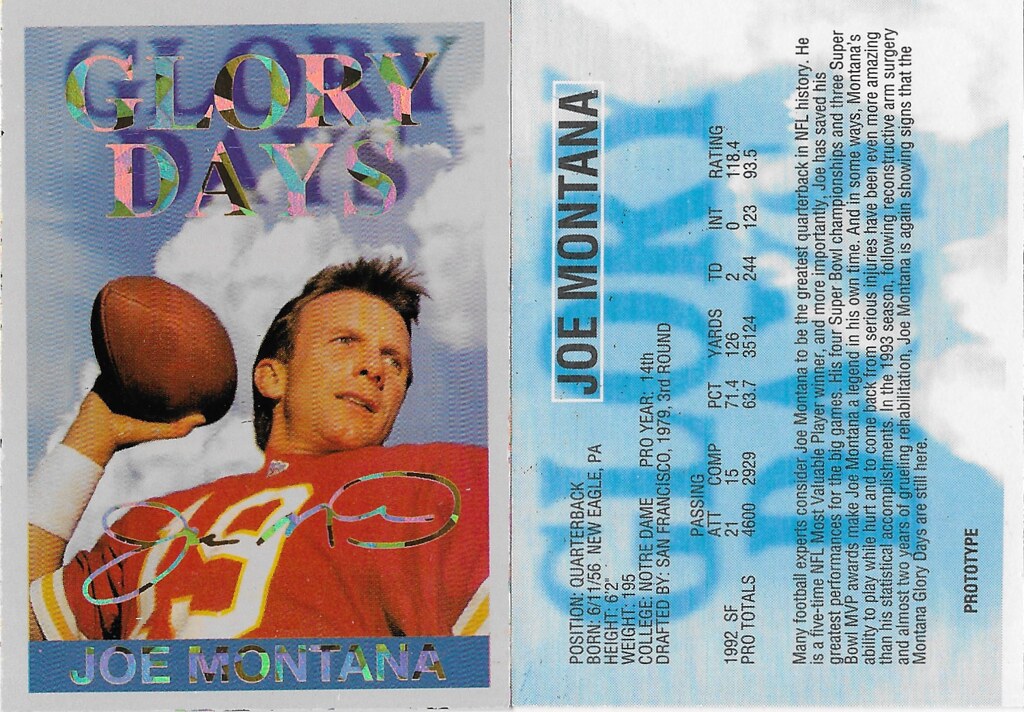 1993 Glory Days Prototype - Montana, Joe (silver foil)