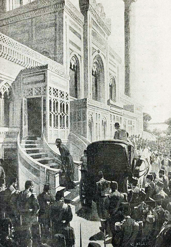 Султан Абдул-Хамид II заходит в мечеть Йылдыз