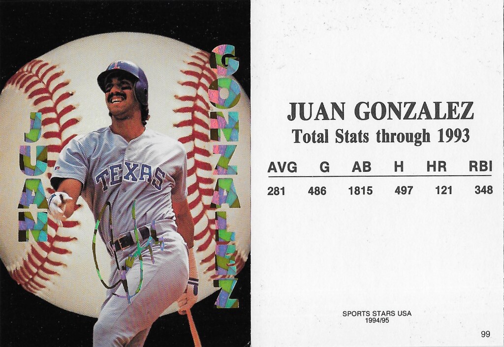 1994-95 Sports Stars USA - Gonzalez, Juan 99