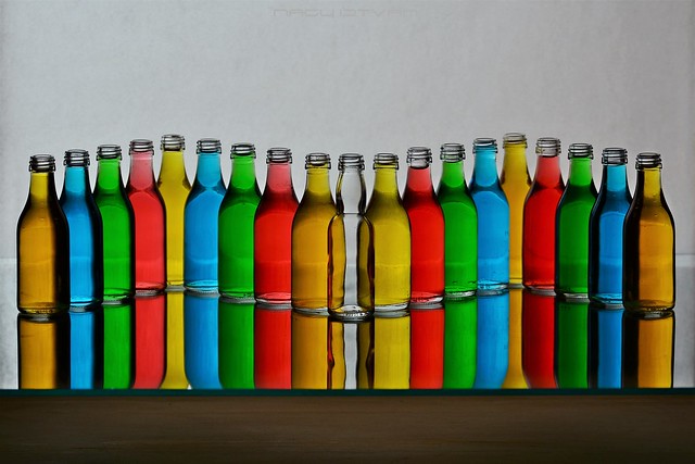 Row of Glass Bottles with Multicolored Liquid #6 (Explore 2022/12/01)